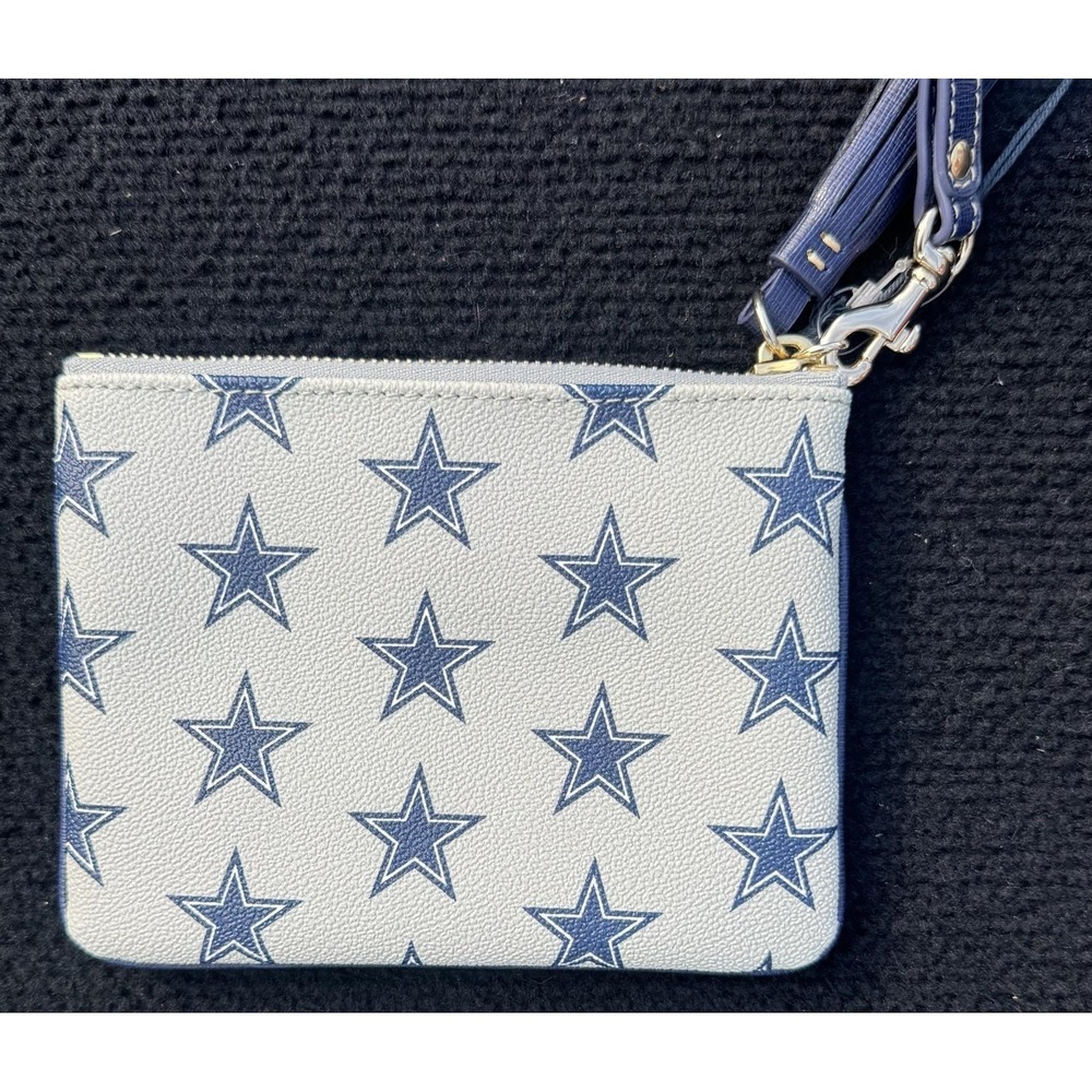 Dooney & Bourke NFL Dallas Cowboys Slim Wristlet Wallet NWT Gray Blue - Picture 6 of 11